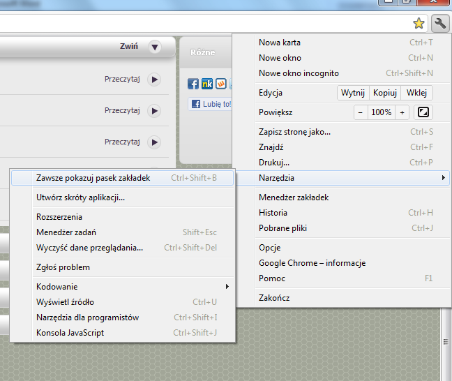 Chrome okno